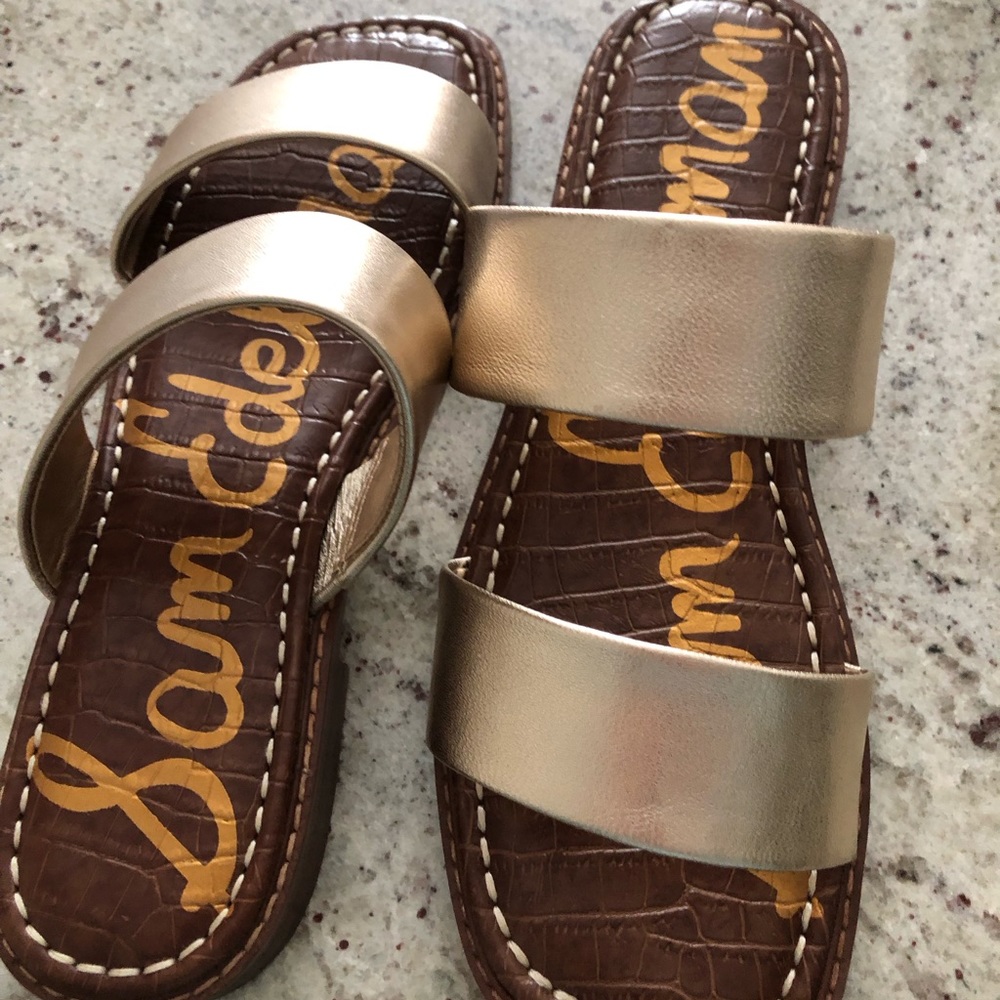 Sam Edelman flat gold sandals